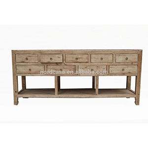 Natural wood nine drawer antique cabinet old table chinese antique furniture Beijing of antique furniture buffet cabinet