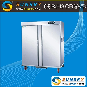 New style electric restaurant food warmer cart with two doors for sale
