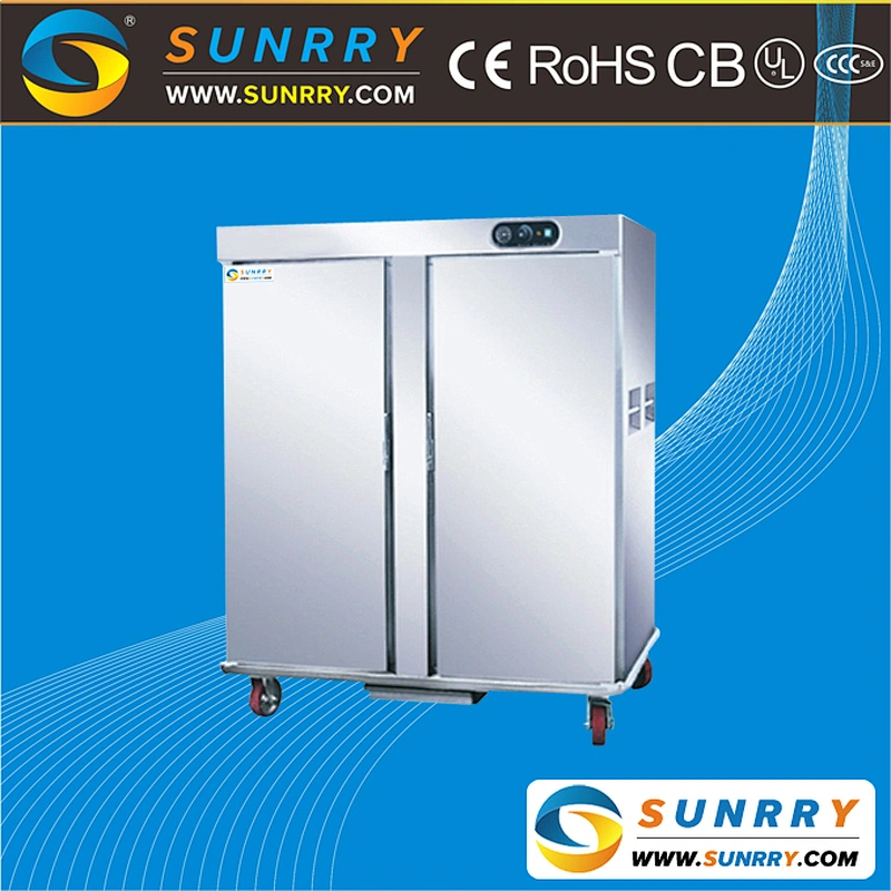 New style electric restaurant food warmer cart with two doors for sale