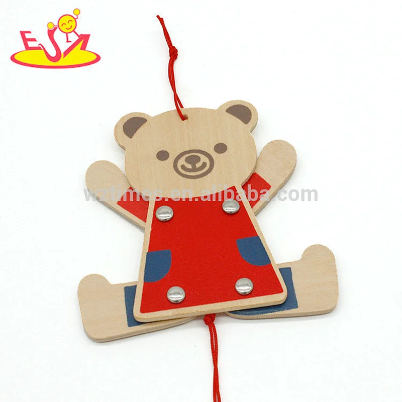 New design toddlers educational wooden puppet on a string W01A311