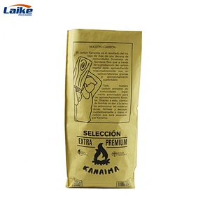 Block bottom charcoal kraft paper bag for activaed charcoal 10kg 15kg 16kg
