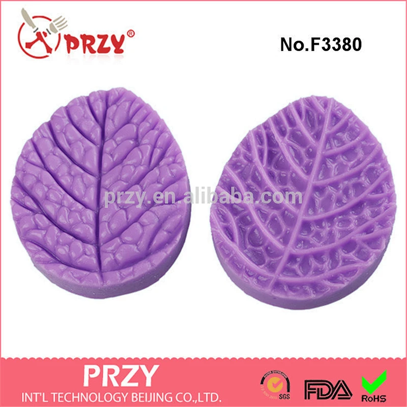 F3380 FDA silicone cake mold leaf mold leaf press silicone mould