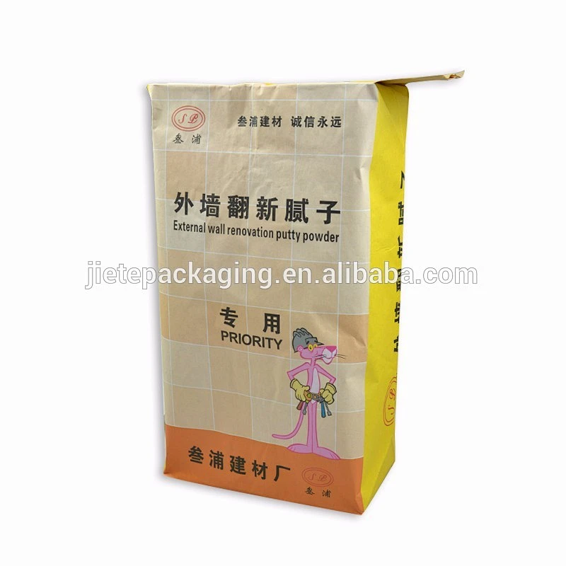 new design flexo, gravure, offset printing kraft paper bag for putty, cement