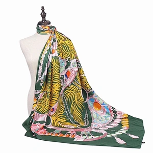 New Products Muslim Jersey Hijabs Shawl Women'S Square 100% Real Silk Scarf