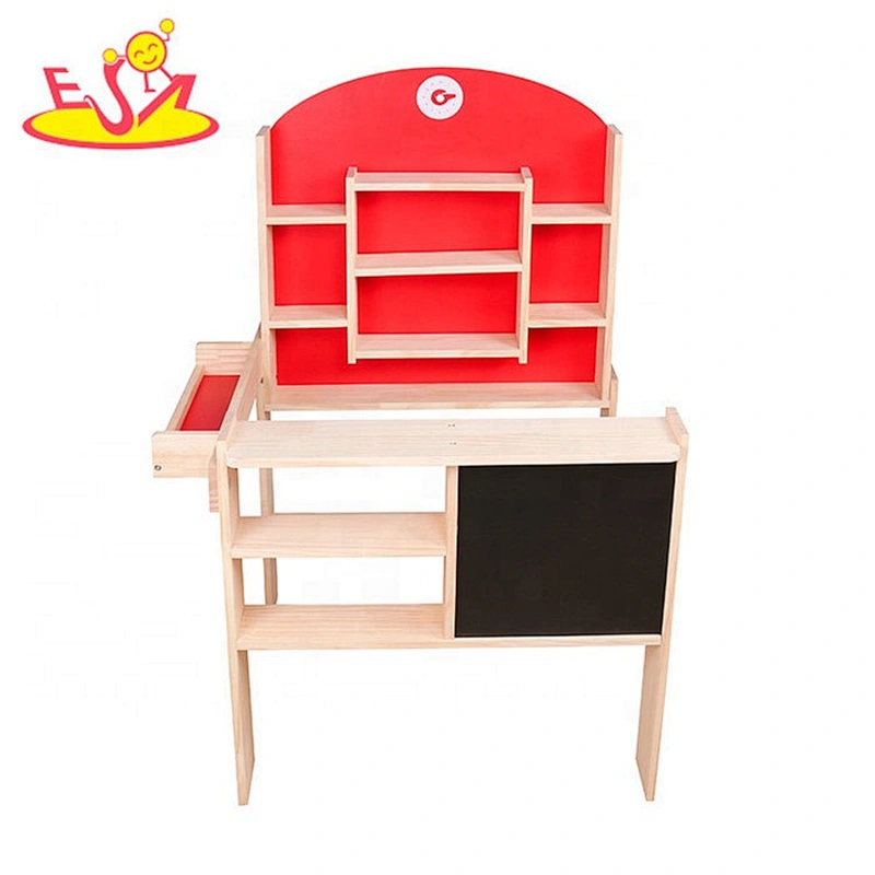 2019 New design pretend play wooden supermarket toy set for kids W10A096
