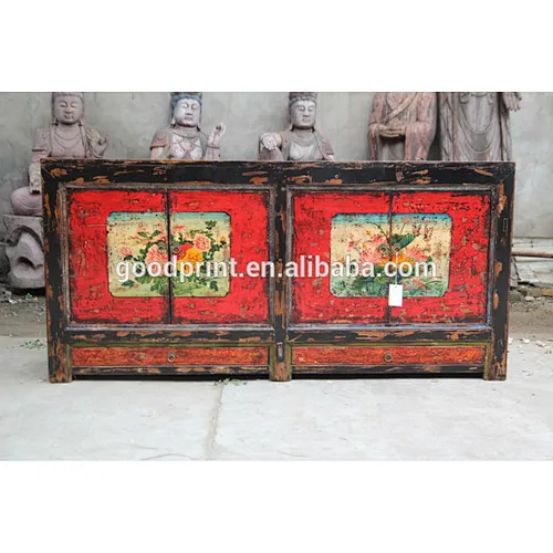 Vintage Rustic Furniture Mongolia Cabinet