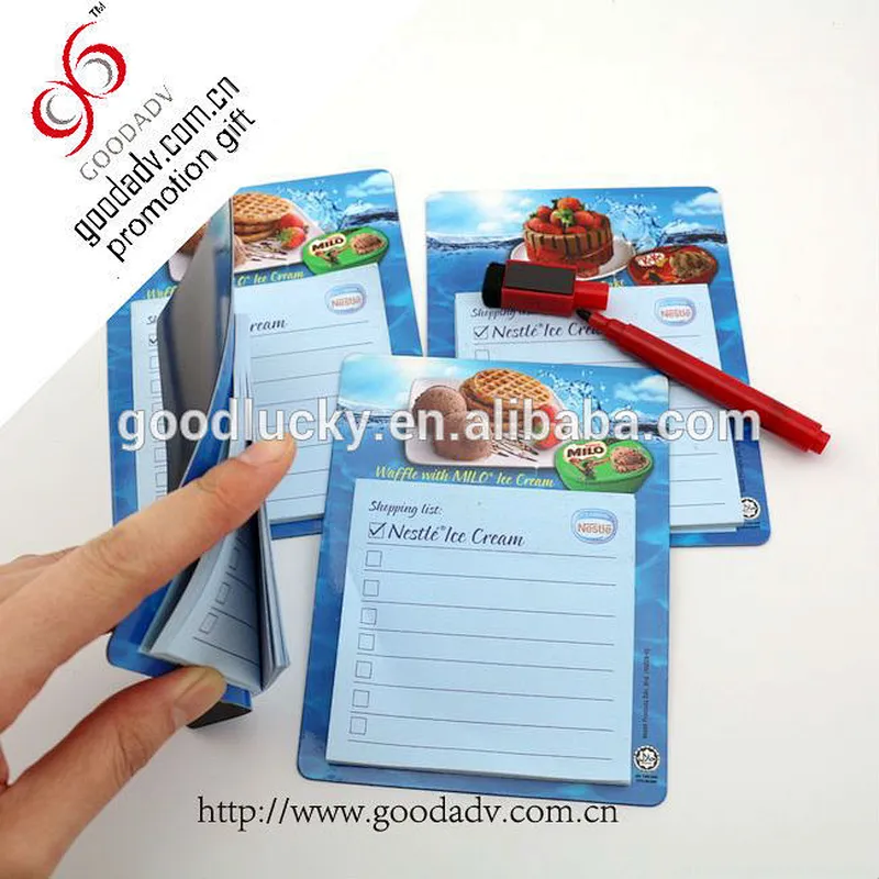 promotional shaped sticky notepad fridge magnet note pad