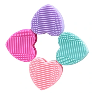 Heart shape silicone makeup brush cleaner holder