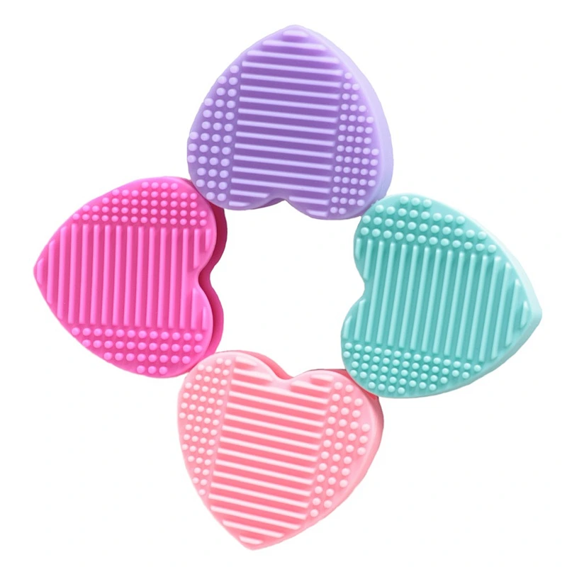 Heart shape silicone makeup brush cleaner holder
