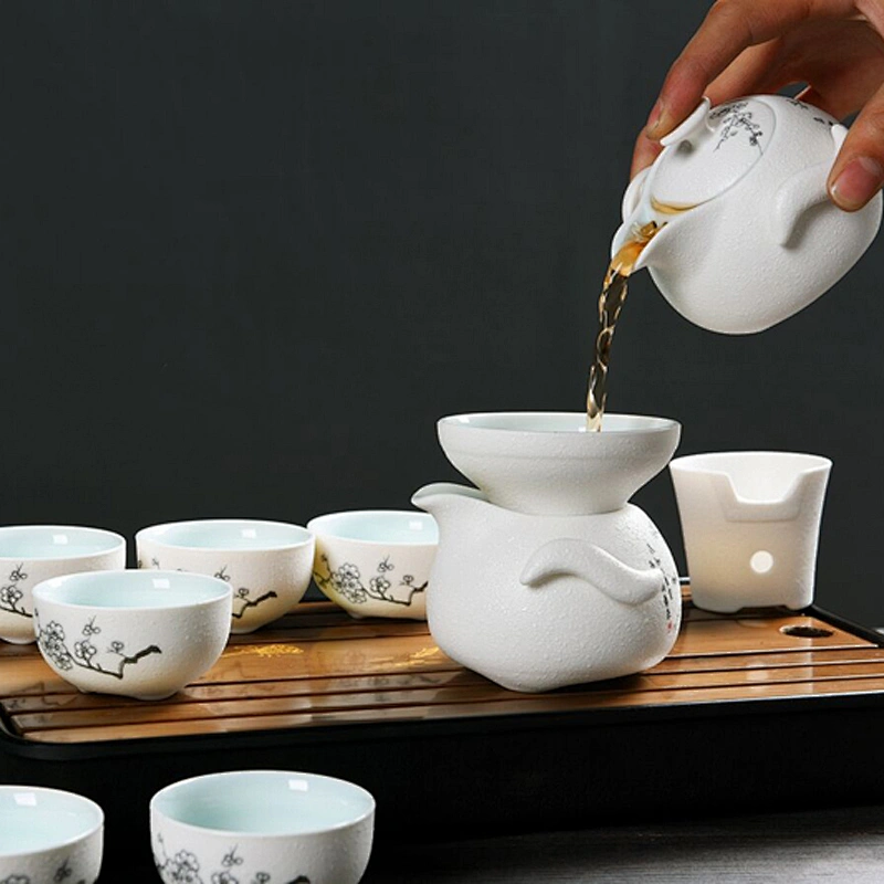 Chinese style flower pattern tea cup set heat-resistant speciality for business