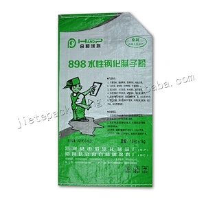 Customized 15kg white plastic gravure printing bopp laminated pp woven dry mortar bag for cement,wall putty powder,tile adhesive