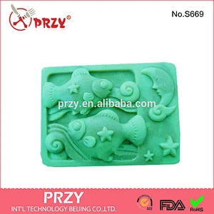 S669 PRZY High quality Pisces silicone mold for soap , constellation silicone mold for soap