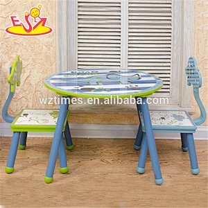 wholesale high quality children wooden table and 2 chairs newly fashionable baby wooden table and 2 chairs W08G153