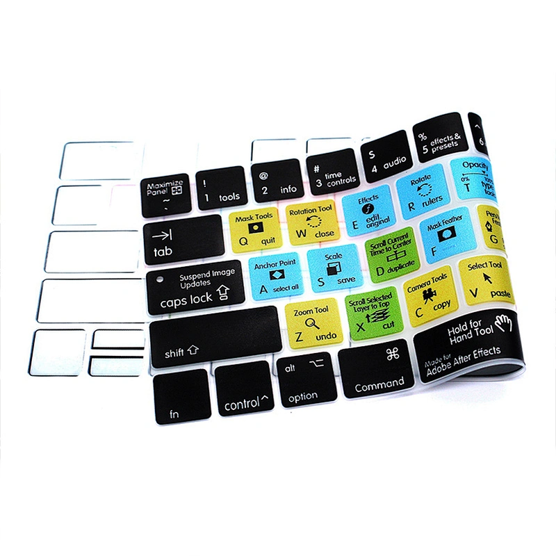 after effect keypad skins Shortcuts Silicone Keyboard Skin for macbook pro 15 touch bar a1707 display for macbook pro keypad