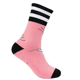 Women's Fashion Design Athletic Skateboard Cartoon Jacquard Teenager Cotton Socks