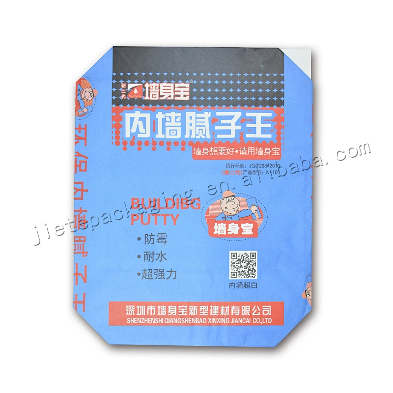 Industrial and building use 20kg multilayer kraft paper cement bag for tile adhesive,mortar,wall putty powder