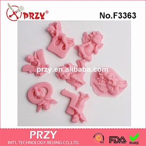 F3363 Angel silicone fondant mold love letter angel fondant mold angel cake decorative molds