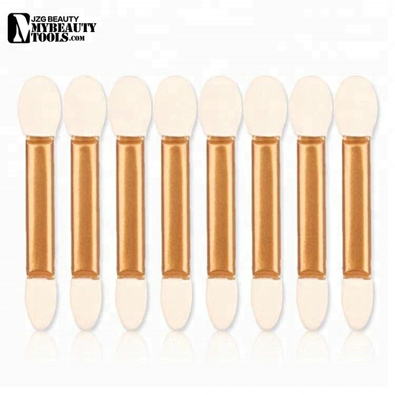 Disposable gold double ended small eyeshadow blender sponge brush set
