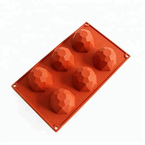 6Cavities Diamond shaped Cake Mold silicone Mousse molds Handmade soap mould