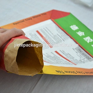 kraft paper block bottom packaging bag for cement, complex, composite material with valve port