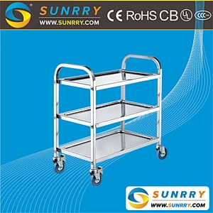 Good quality 3 Layers stainless steel mobile food service dining carts for restaurant and hotel room food service equipment
