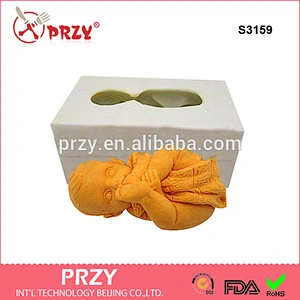 S3159 custom 3D baby fondant silicone soap molds for baking baby silicone mould