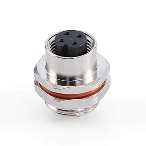 A code male rear panel mount waterproof 4pin M12 sensor connector