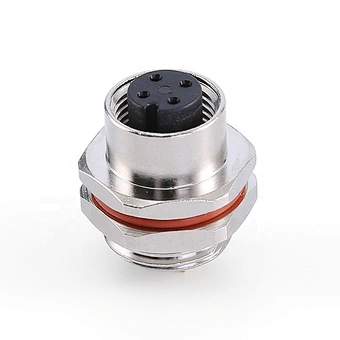 A code male rear panel mount waterproof 4pin M12 sensor connector