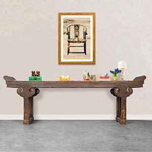 wholesale chinese oriental antique distressed solid wood side console table altar table
