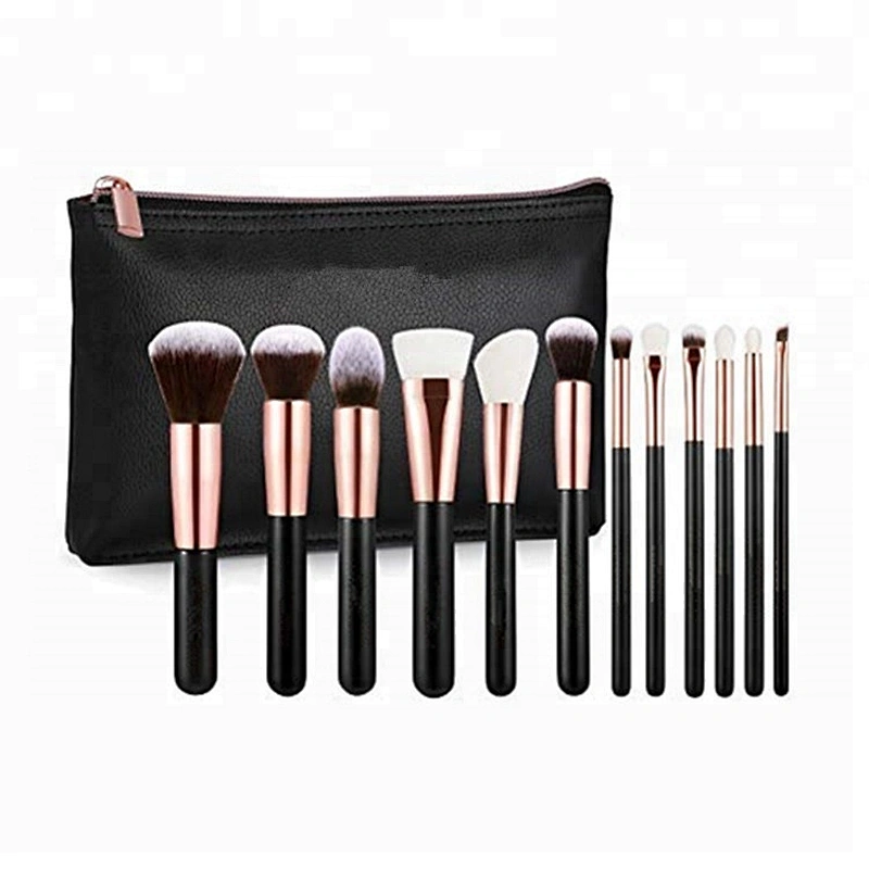 12pcs rose gold luxury makeup brush set custom makeup foundation private label brand makeup cosmetics brushes