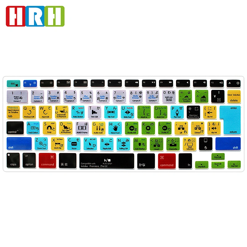 Waterproof Keyboard Skins Premiere Pro CC Shortcuts Silicone Keypad Protector Laptop Keyboard Cover For macbook pro 15 retina