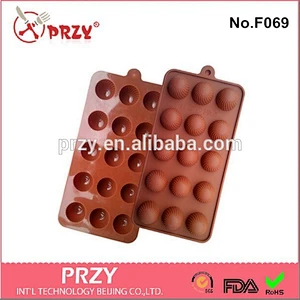 15-Cavity Half Ball Flexible Handmade Silicone Chocolate Mold