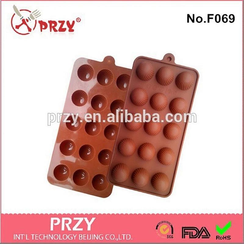 15-Cavity Half Ball Flexible Handmade Silicone Chocolate Mold