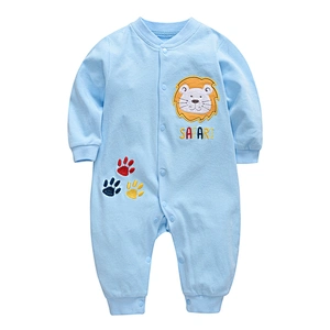 Animal Lion Pattern Design Baby Romper Boy Wear Long Sleeve Newborn Clothing Cotton Jumpsuit