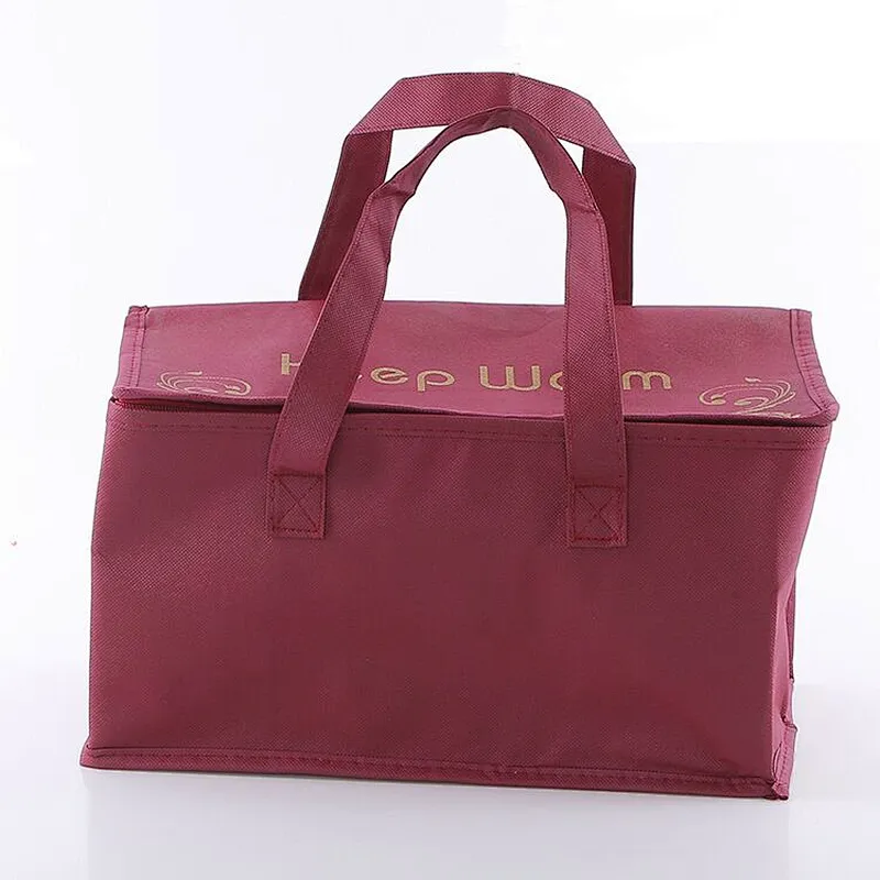 Custom wholesale brown insulated non woven bag with zipper