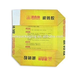 flat square bottom glue kraft paper bag with valve 20kg