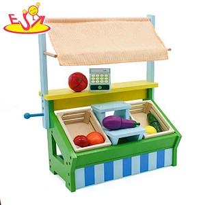 2019 New design pretend play wooden supermarket toy set for kids W10A096