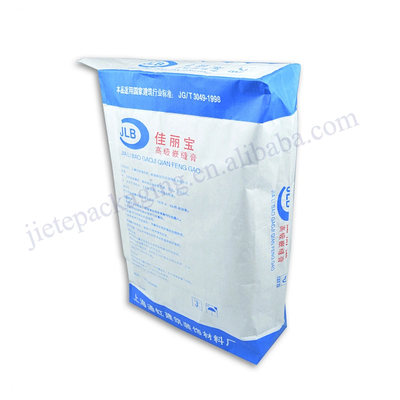 Customized 25kg 3 layer white kraft paper cement packing bag for dry mortar,gypsum,wall putty powder,tile adhesive