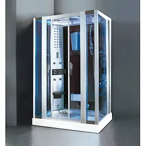 Fashionable tempered glass steam room one person shower room with acrylic tray