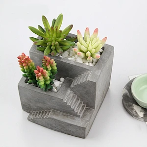 Cement Laddersr flower pot Mold siolica Concrete personality Vase pot with stairs mold office decorations