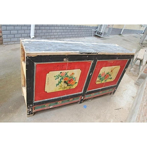 chinese antique reproduction lacquer oriental painted storage furniture