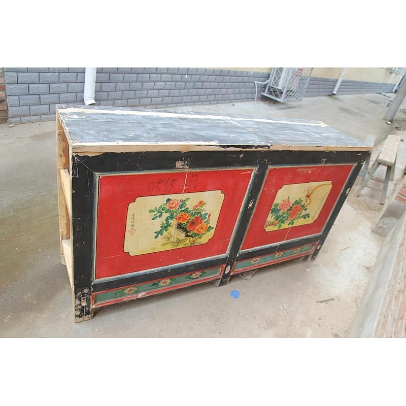 chinese antique reproduction lacquer oriental painted storage furniture