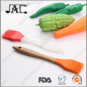 Premium Grade Silicone Basting Brush with Wood Handle
