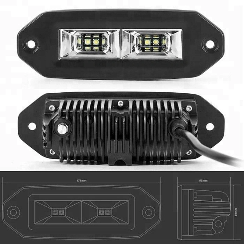 Lightech Motorcycle Slim 40W Flush mount led offroad work light accessories 4X4