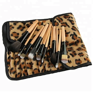 12PCS Makeup Brushes Set Powder Foundation Cream Blush Eyeshdow Lip Brush Sexy Leopard PU Case Beauty Cosmetic Tool Kits