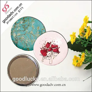 58 70 75MM mini pocket round tin mirror