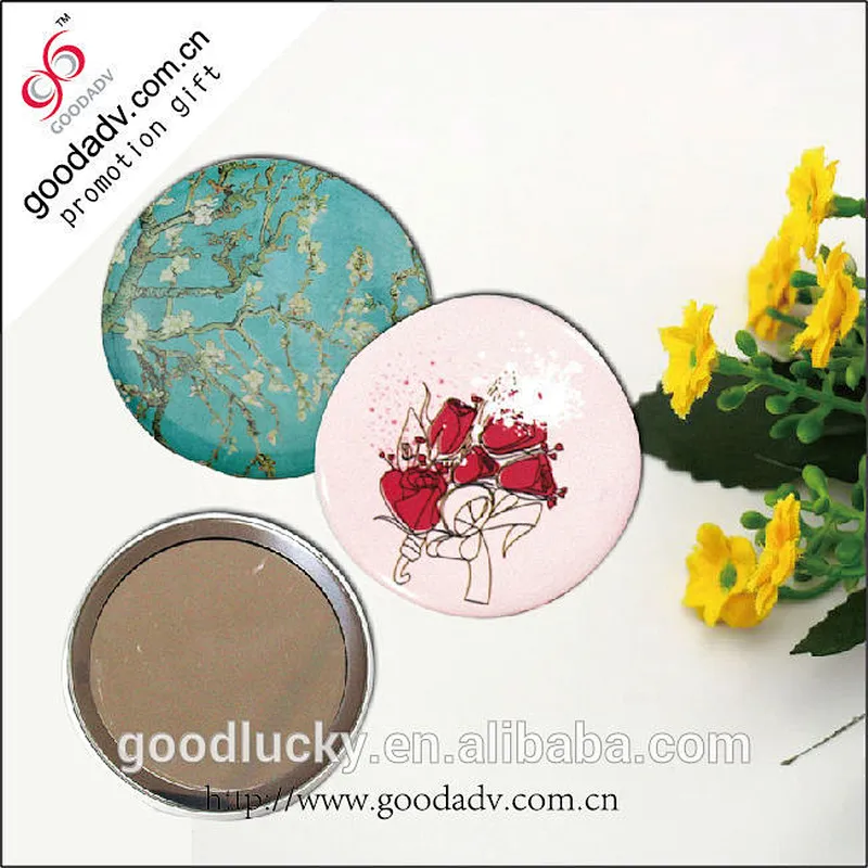 58 70 75MM mini pocket round tin mirror