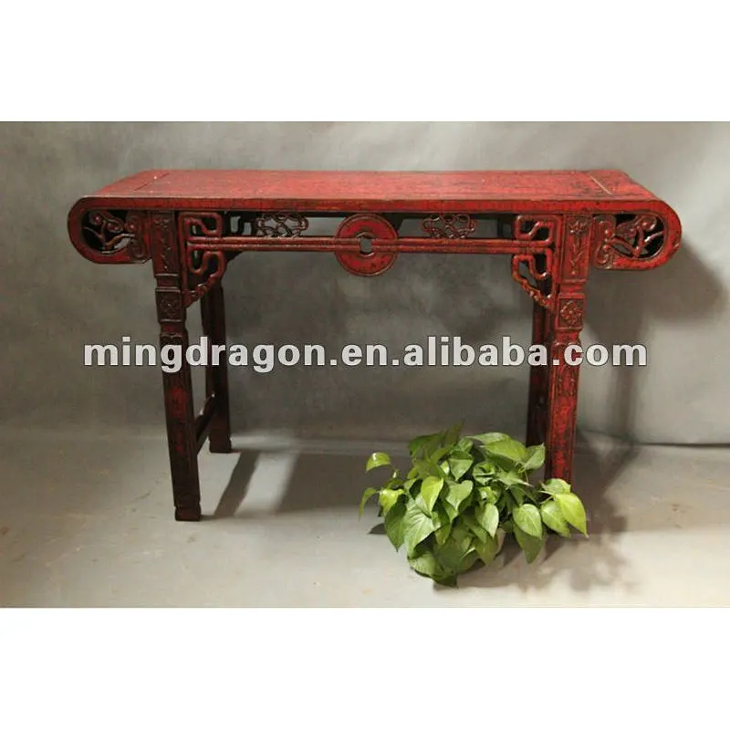 Chinese antique red console table