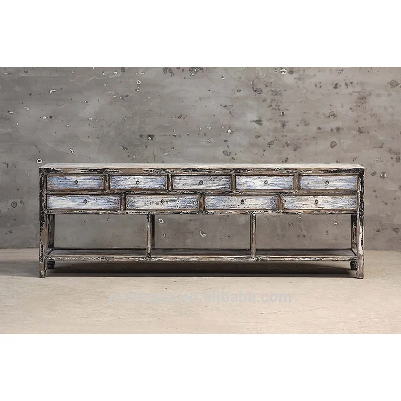 shanxi milti drawered elm console