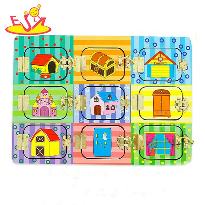 2019 New design activity play wooden baby busy board for education W12D127